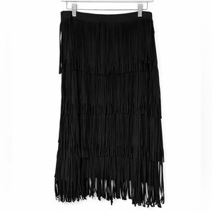 Stylish Black Fringe Skirt Size 3XL